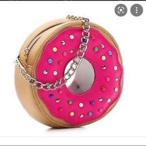 Betsy Johnson hot pink donut purse
